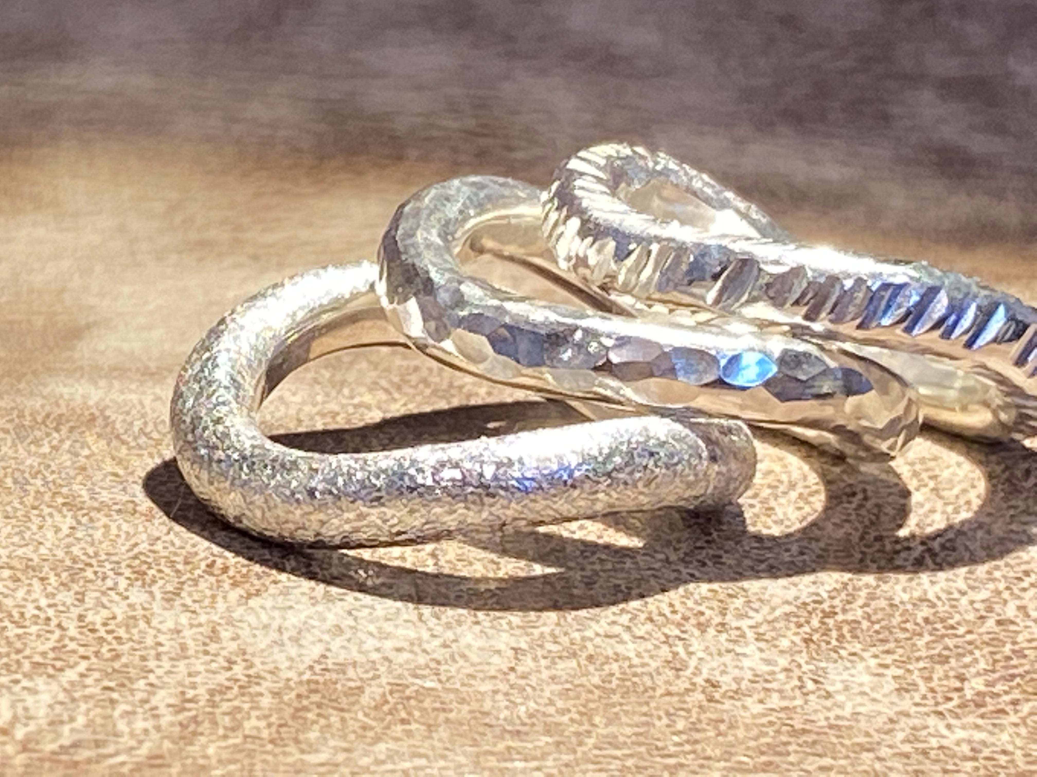 Big Wave ring sølv enkel og rustik