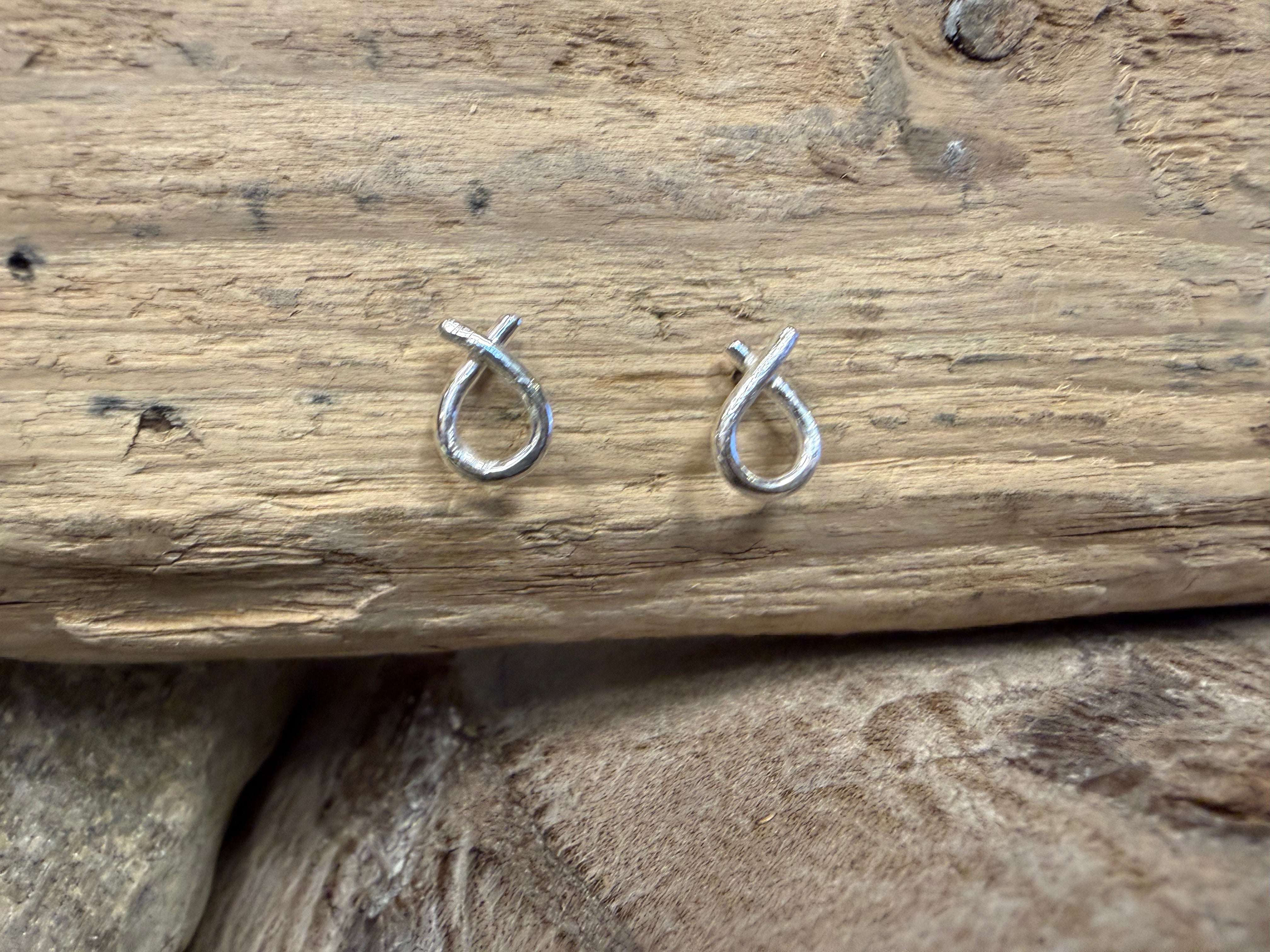 Sløjfe sølv øreringe