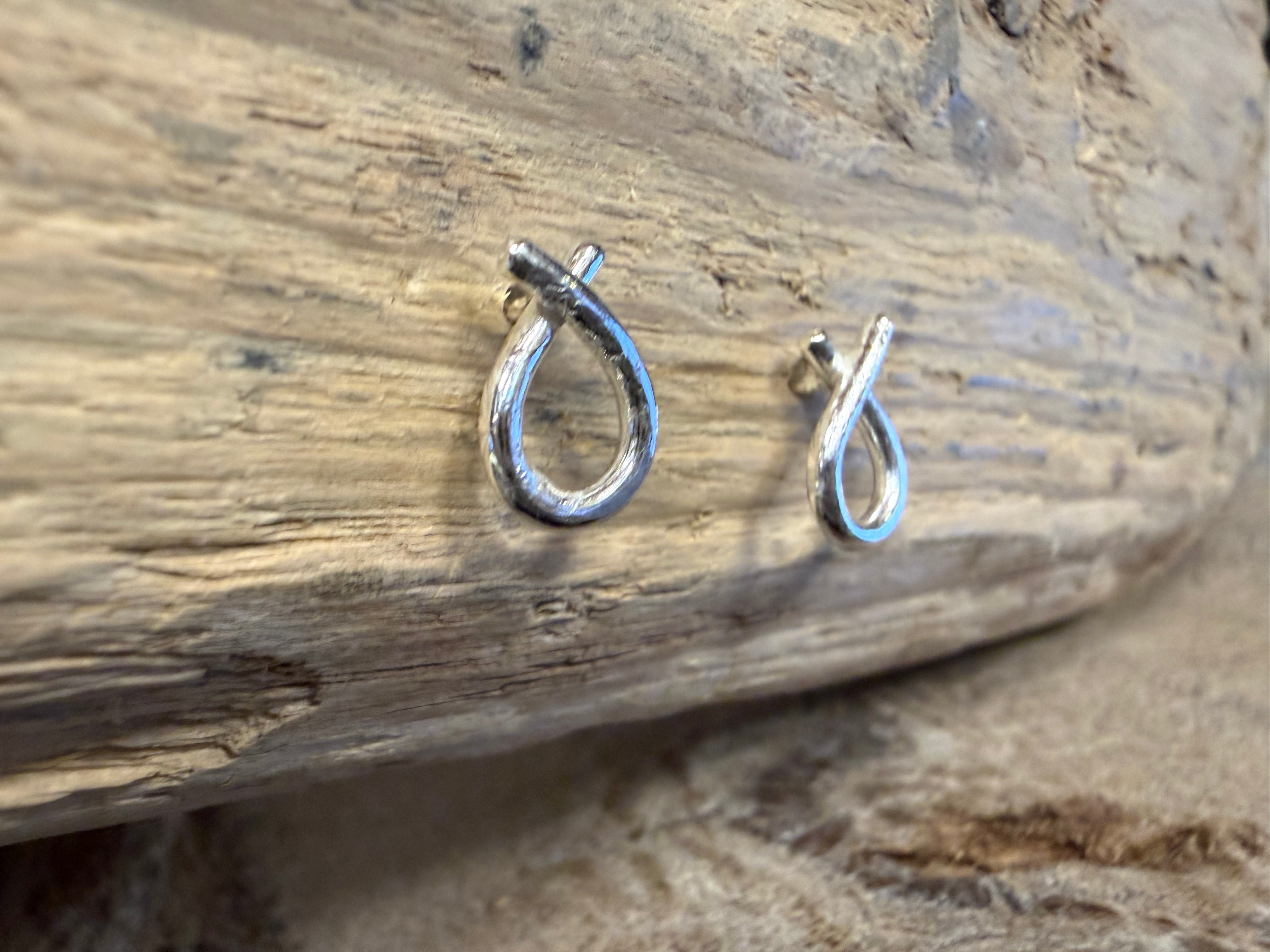 Sløjfe sølv øreringe