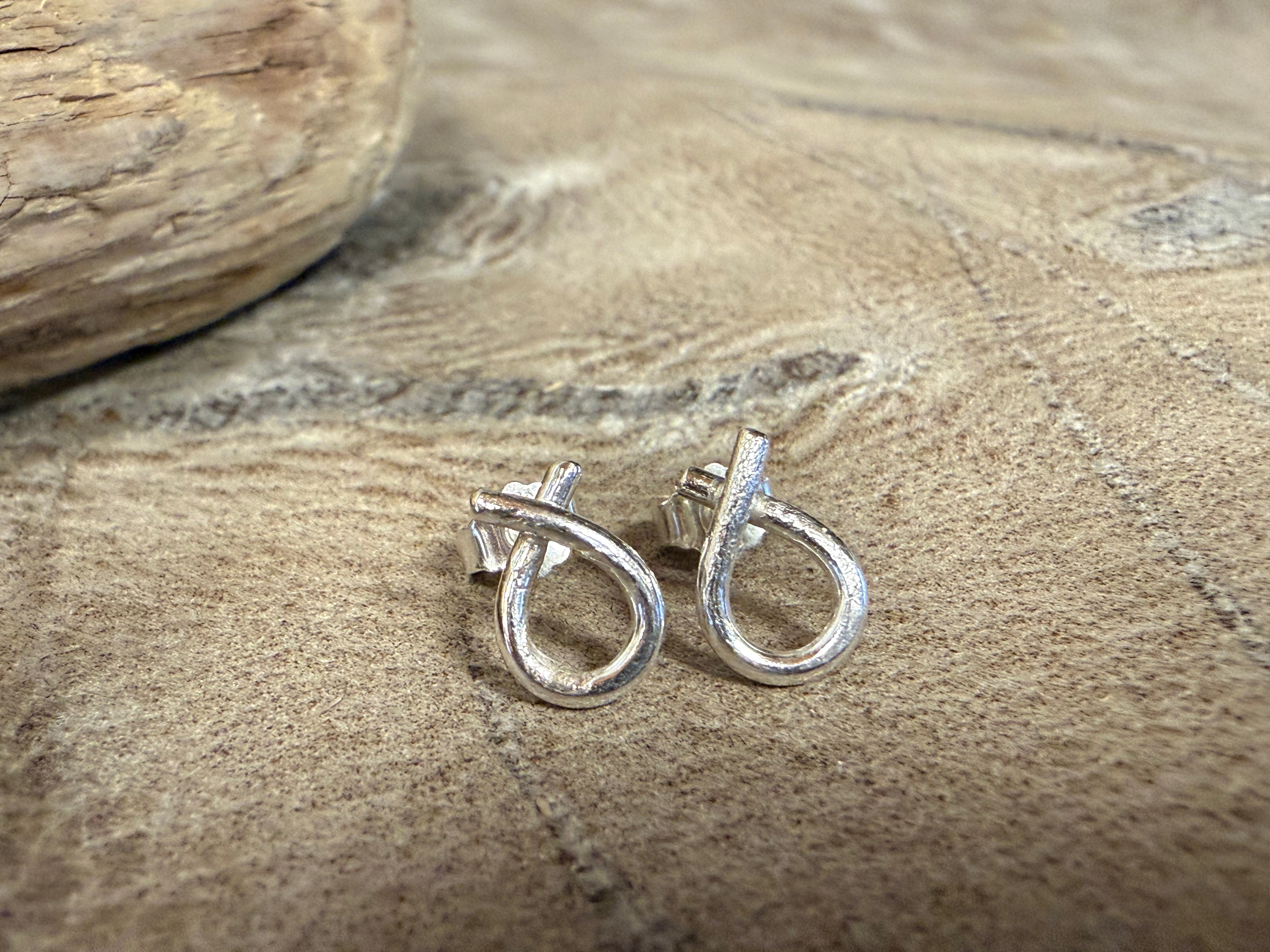 Sløjfe sølv øreringe