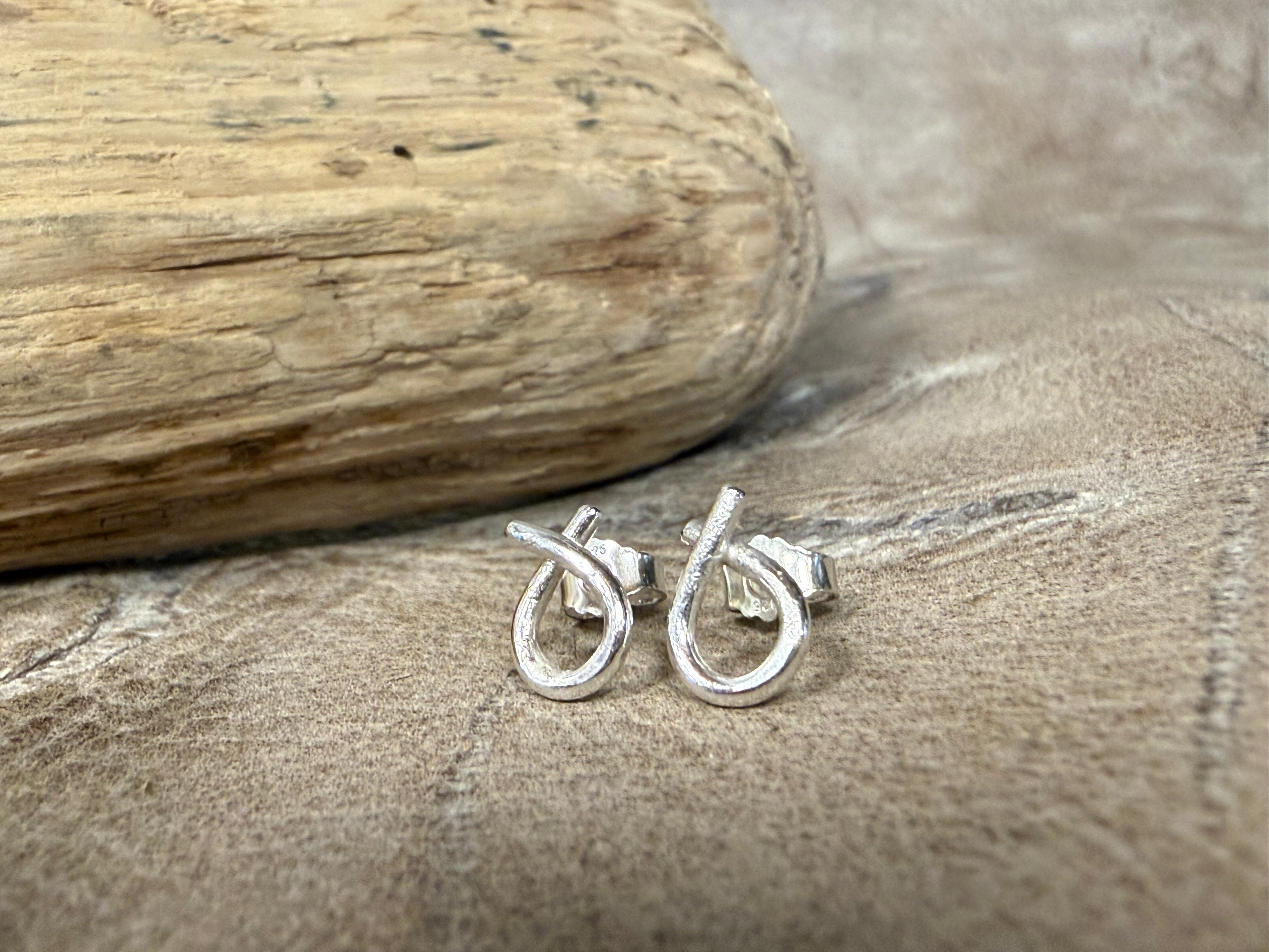 Sløjfe sølv øreringe