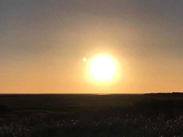 Solopgang eller solnedgangen i Vestjylland